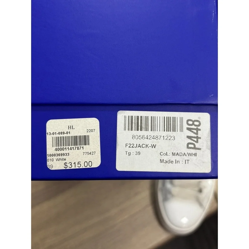 P448 Women's Jack Sneakers for Women - Size 39 - White Patent Leather